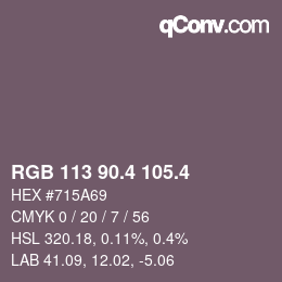 カラーコード: RGB 113 90.4 105.4 | qconv.com