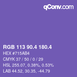 カラーコード: RGB 113 90.4 180.4 | qconv.com