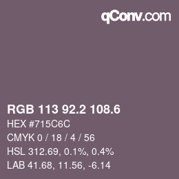カラーコード: RGB 113 92.2 108.6 | qconv.com