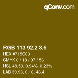 カラーコード: RGB 113 92.2 3.6 | qconv.com