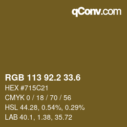 カラーコード: RGB 113 92.2 33.6 | qconv.com
