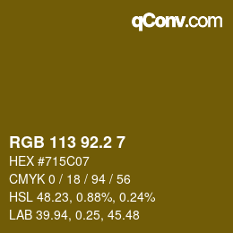 カラーコード: RGB 113 92.2 7 | qconv.com