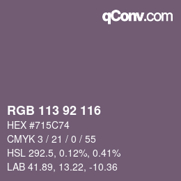 カラーコード: RGB 113 92 116 | qconv.com