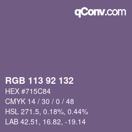 カラーコード: RGB 113 92 132 | qconv.com