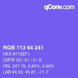 Color code: RGB 113 94 241 | qconv.com