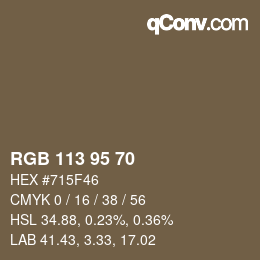 Code couleur: RGB 113 95 70 | qconv.com