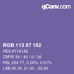 Color code: RGB 113 97 162 | qconv.com