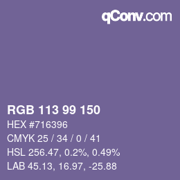 Color code: RGB 113 99 150 | qconv.com