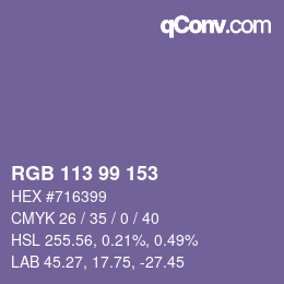 Color code: RGB 113 99 153 | qconv.com