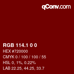 Color code: RGB 114.1 0 0 | qconv.com