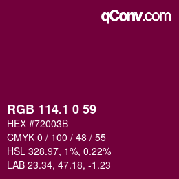 カラーコード: RGB 114.1 0 59 | qconv.com