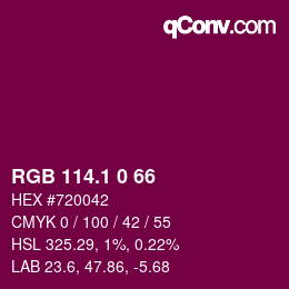 カラーコード: RGB 114.1 0 66 | qconv.com