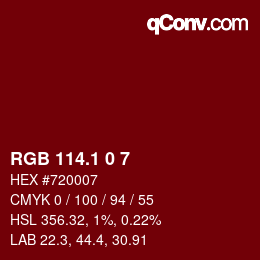 カラーコード: RGB 114.1 0 7 | qconv.com