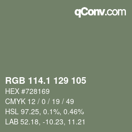 Color code: RGB 114.1 129 105 | qconv.com