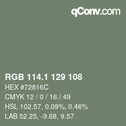 カラーコード: RGB 114.1 129 108 | qconv.com