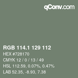 Color code: RGB 114.1 129 112 | qconv.com