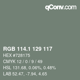 Color code: RGB 114.1 129 117 | qconv.com
