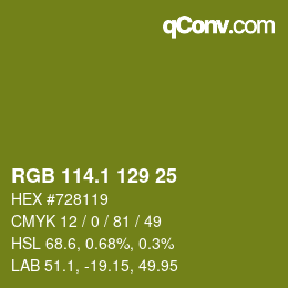 カラーコード: RGB 114.1 129 25 | qconv.com