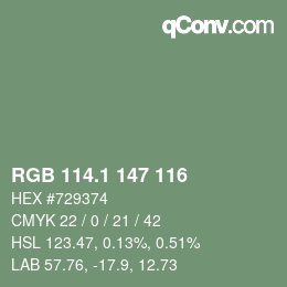 Color code: RGB 114.1 147 116 | qconv.com