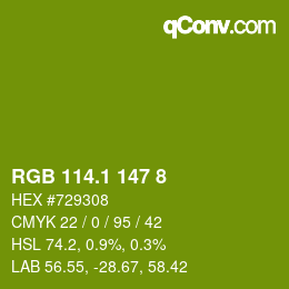 Color code: RGB 114.1 147 8 | qconv.com