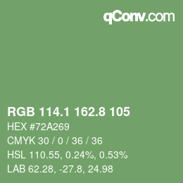 Color code: RGB 114.1 162.8 105 | qconv.com