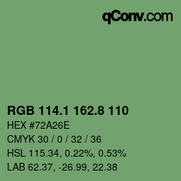 Color code: RGB 114.1 162.8 110 | qconv.com
