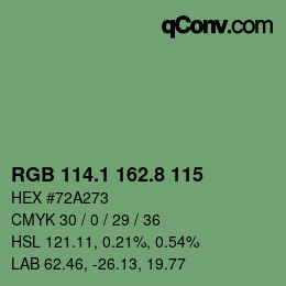 Farbcode: RGB 114.1 162.8 115 | qconv.com