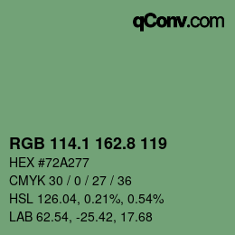 Color code: RGB 114.1 162.8 119 | qconv.com