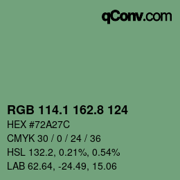 Color code: RGB 114.1 162.8 124 | qconv.com