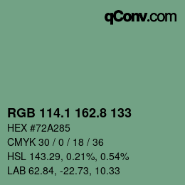 Color code: RGB 114.1 162.8 133 | qconv.com