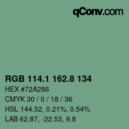 Code couleur: RGB 114.1 162.8 134 | qconv.com