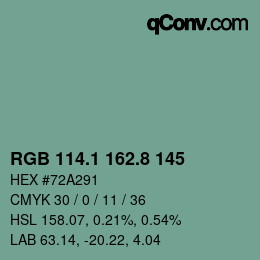 Color code: RGB 114.1 162.8 145 | qconv.com