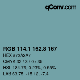 Color code: RGB 114.1 162.8 167 | qconv.com