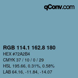 Color code: RGB 114.1 162.8 180 | qconv.com