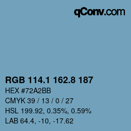 カラーコード: RGB 114.1 162.8 187 | qconv.com