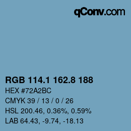 Color code: RGB 114.1 162.8 188 | qconv.com