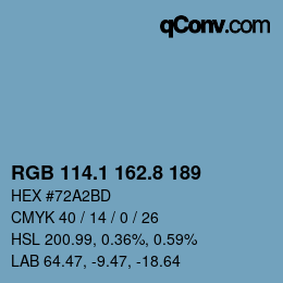 Código de color: RGB 114.1 162.8 189 | qconv.com