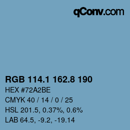 Color code: RGB 114.1 162.8 190 | qconv.com