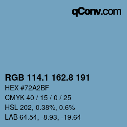 カラーコード: RGB 114.1 162.8 191 | qconv.com