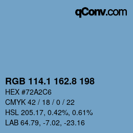 Color code: RGB 114.1 162.8 198 | qconv.com