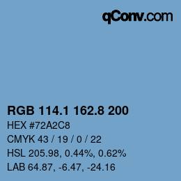 Farbcode: RGB 114.1 162.8 200 | qconv.com