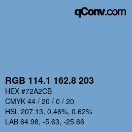 Farbcode: RGB 114.1 162.8 203 | qconv.com