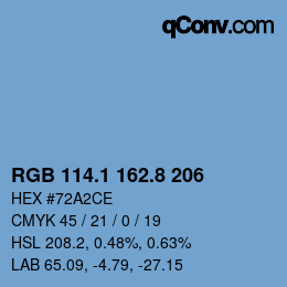 カラーコード: RGB 114.1 162.8 206 | qconv.com