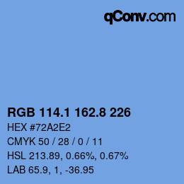 Color code: RGB 114.1 162.8 226 | qconv.com
