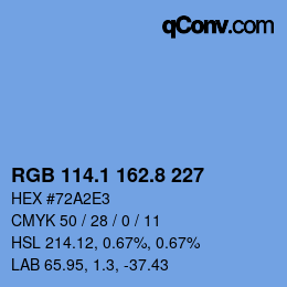 Code couleur: RGB 114.1 162.8 227 | qconv.com