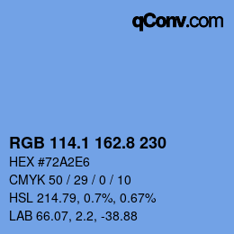 Color code: RGB 114.1 162.8 230 | qconv.com