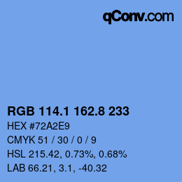 Color code: RGB 114.1 162.8 233 | qconv.com