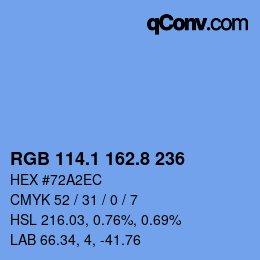 Color code: RGB 114.1 162.8 236 | qconv.com