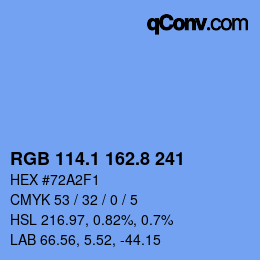 Color code: RGB 114.1 162.8 241 | qconv.com