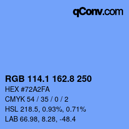 Color code: RGB 114.1 162.8 250 | qconv.com